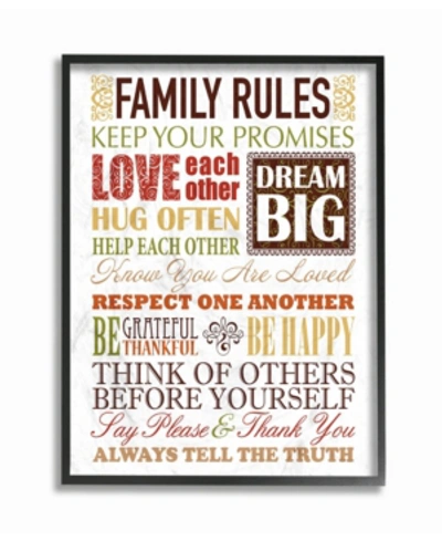 Stupell Industries Home Decor Family Rules Autumn Colors Framed Giclee Art, 16" X 20" In Multi