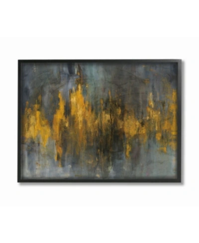 Stupell Industries Black And Gold Abstract Fire Framed Giclee Art, 16" X 20" In Multi