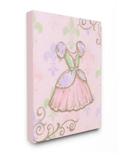 Stupell Industries The Kids Room Princess Dress With Fleur De Lis On Pink Background Canvas Wall Art, 16" X 20" In Multi