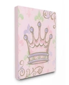 Stupell Industries The Kids Room Crown With Fleur De Lis On Pink Background Canvas Wall Art, 16" X 20" In Multi