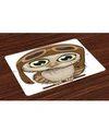 AMBESONNE OWLS PLACE MATS, SET OF 4