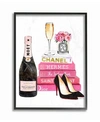 Stupell Industries Glam Pink Fashion Book Champagne Hells And Flowers Framed Giclee Art, 16" X 20" In Multi