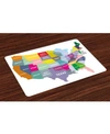 AMBESONNE MAP PLACE MATS, SET OF 4