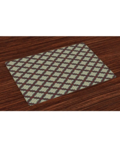 Ambesonne Quatrefoil Place Mats, Set Of 4 In Multi