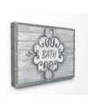Stupell Industries Home Decor Collection Bath Gray Bead Board With Scroll Plaque Bathroom Canvas Wall Art, 16" X 20" In Multi