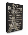 Stupell Industries Home Decor Paris Landmark Typography Canvas Wall Art, 16" X 20" In Multi