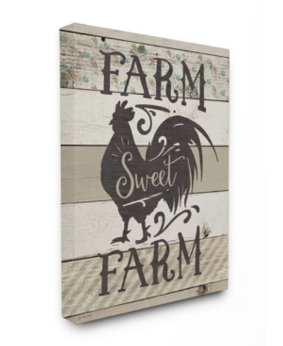 Stupell Industries Farm Sweet Farm Rustic Rooster Canvas Wall Art, 16" X 20" In Multi