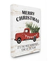 STUPELL INDUSTRIES CHRISTMAS MOST WONDERFUL TIME VINTAGE-INSPIRED TRUCK CANVAS WALL ART, 16" X 20"