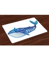 AMBESONNE WHALE PLACE MATS, SET OF 4