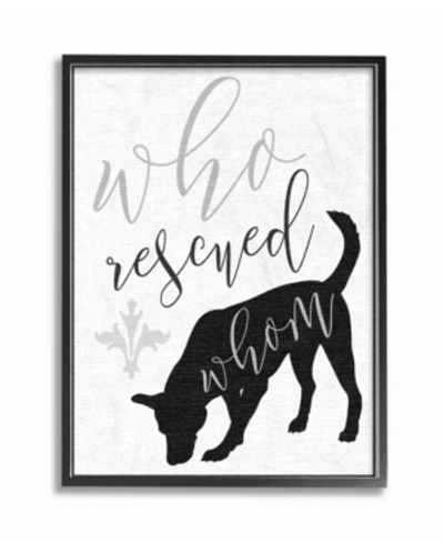Stupell Industries Who Rescued Whom? Dog Typography Framed Giclee Art, 11" X 14" In Multi