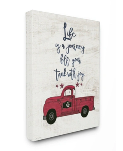Stupell Industries Fill Your Tank With Joy Vintage-inspired Truck Illustration Cavnas Wall Art, 16" X 20" In Multi