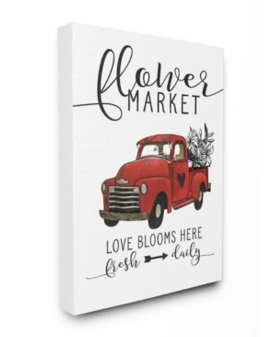 Stupell Industries Flower Market Truck Love Blooms Canvas Wall Art, 16" X 20" In Multi
