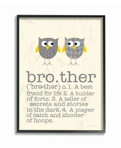 Stupell Industries Home Decor Definition Of Brother With Two Gray Owls Framed Giclee Art, 11" X 14" In Multi