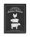 STUPELL INDUSTRIES BUTCHER'S SELECTION POULTRY PORK BEEF FRAMED GICLEE ART, 16" X 20"
