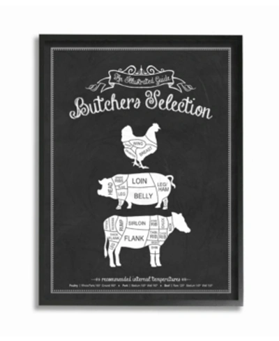 Stupell Industries Butcher's Selection Poultry Pork Beef Framed Giclee Art, 16" X 20" In Multi