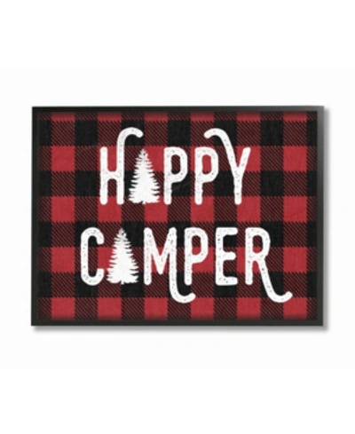 Stupell Industries Happy Camper Red Black Framed Giclee Art, 11" X 14" In Multi