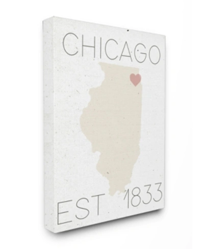 Stupell Industries Chicago Est 1833 Canvas Wall Art, 16" X 20" In Multi