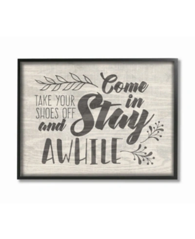 Stupell Industries Come In Stay Awhile Take Your Shoes Off Framed Giclee Art, 11" X 14" In Multi