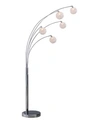 Artiva Usa 'manhattan' 84" Modern 5-arch Crystal Ball Floor Lamp With Dimmer In Silver