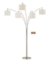 ARTIVA USA LUCIANNA 83" 5-ARCH LED FLOOR LAMP WITH DIMMER