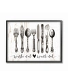 Stupell Industries Waste Not Want Not Silverware Drawing Framed Giclee Art, 11" X 14" In Multi