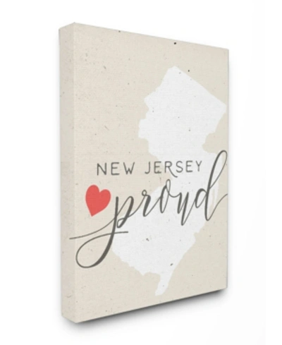 Stupell Industries New Jersey Proud With Heart Canvas Wall Art, 16" X 20" In Multi