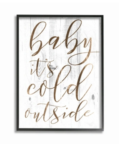 Stupell Industries Baby Its Cold Outside Framed Giclee Art, 11" X 14" In Multi