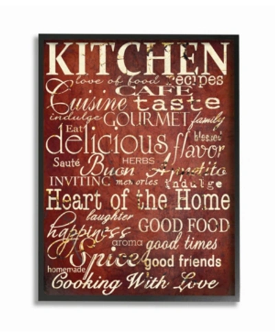 Stupell Industries Home Decor Collection Words In The Kitchen, Off Red Framed Giclee Art, 11" X 14" In Multi