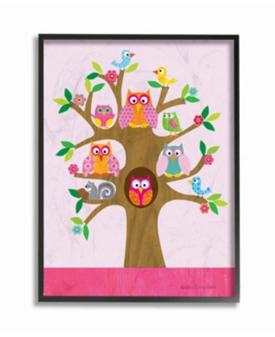 Stupell Industries The Kids Room Owls, Birds And Squirrel In A Tree Framed Giclee Art, 11" X 14" In Multi