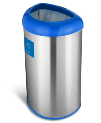 Nine Stars Group Usa Inc 13.2 Gallon Open Top Trash Can With Recycle Magnet In Blue