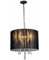 ARTIVA USA MODERN, COMTEMPORARY ELINA 5-LIGHT CRYSTAL CHANDELIER WITH THREADED SILK SHADE