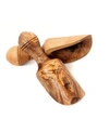 BELDINEST OLIVE WOOD BATH SALT SCOOPS, SET OF 2"