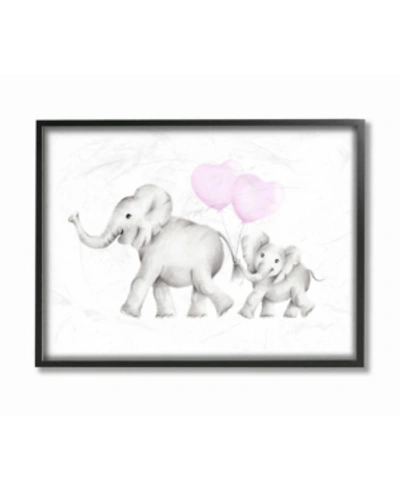 Stupell Industries Mama And Baby Elephants Framed Giclee Art, 16" X 20" In Multi