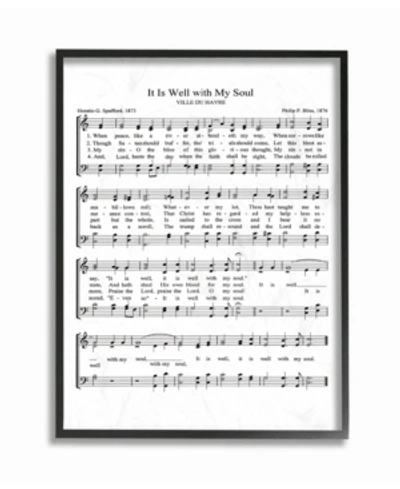 Stupell Industries It Is Well With My Soul Vintage-inspired Sheet Music Framed Giclee Art, 11" X 14" In Multi