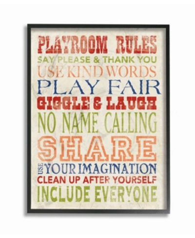 Stupell Industries The Kids Room Playroom Rules In Four Colors Framed Giclee Art, 11" X 14" In Multi
