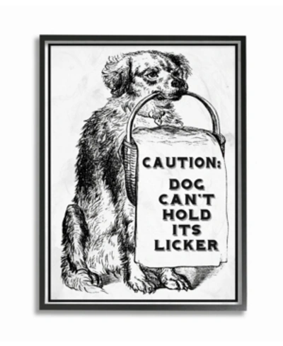 Stupell Industries Caution Dog Can't Hold His Licker Liquor Framed Giclee Art, 11" X 14" In Multi