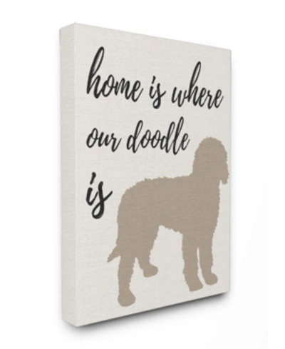 Stupell Industries Home Is Where Our Golden Doodle Is Canvas Wall Art, 16" X 20" In Multi