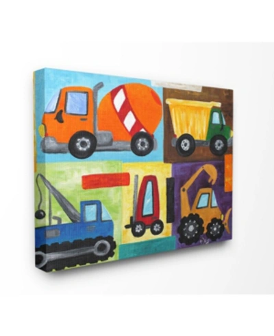 Stupell Industries Home Decor Construction Trucks Set Canvas Wall Art, 16" X 20" In Multi