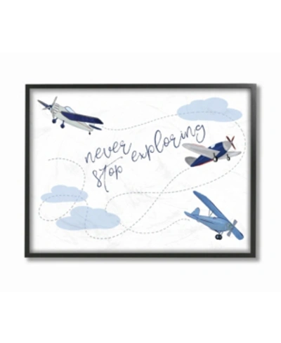 Stupell Industries Never Stop Exploring Airplanes Framed Giclee Art, 16" X 20" In Multi