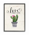 Stupell Industries Love Grows Here Cactus Framed Giclee Art, 16" X 20" In Multi