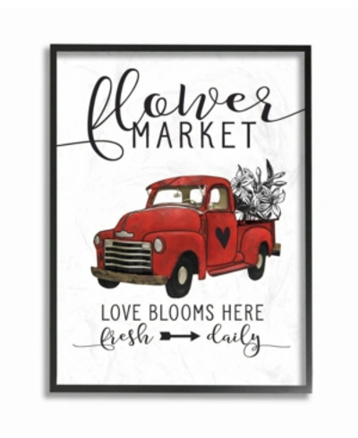 Stupell Industries Flower Market Truck Love Blooms Framed Giclee Art, 16" X 20" In Multi