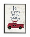 STUPELL INDUSTRIES FILL YOUR TANK WITH JOY VINTAGE-INSPIRED TRUCK ILLUSTRATION FRAMED GICLEE ART, 16" X 20"