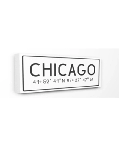 Stupell Industries Plate City Coordinates Chicago Canvas Wall Art, 10" X 24" In Multi
