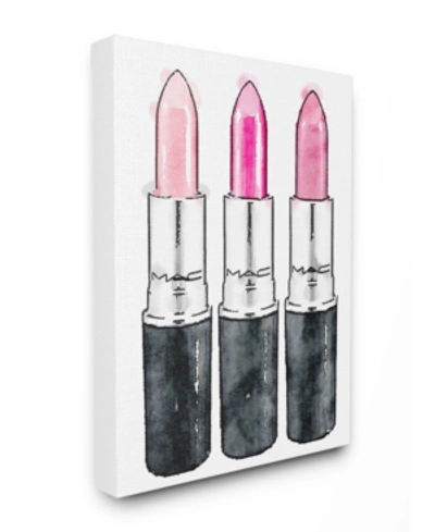 Stupell Industries Three Pink Lipsticks Canvas Wall Art, 16" X 20" In Multi