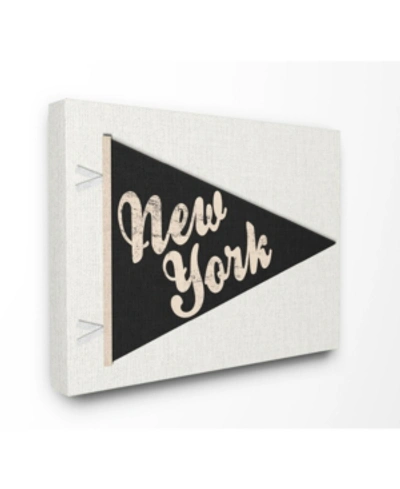 Stupell Industries New York Pennant Black Canvas Wall Art, 16" X 20" In Multi