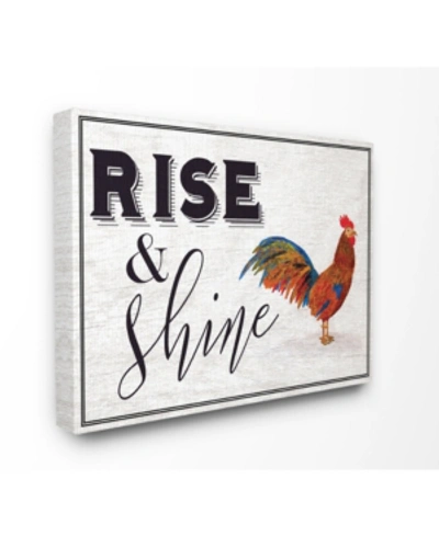 Stupell Industries Rise And Shine Rooster White Canvas Wall Art, 16" X 20" In Multi