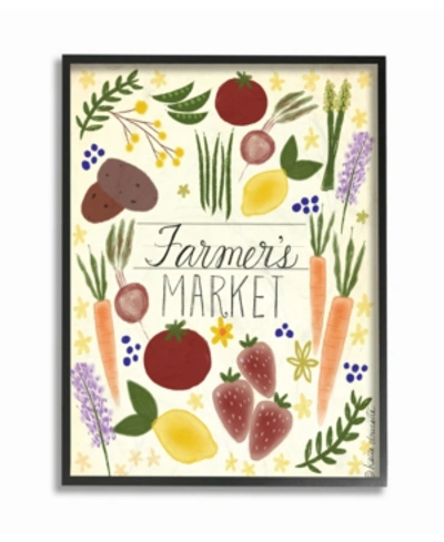 Stupell Industries Farmer's Market Vegetable Illustration Framed Giclee Art, 11" X 14" In Multi