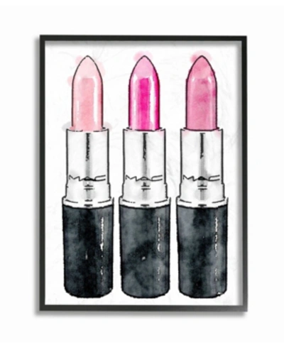 Stupell Industries Three Pink Lipsticks Framed Giclee Art, 11" X 14" In Multi