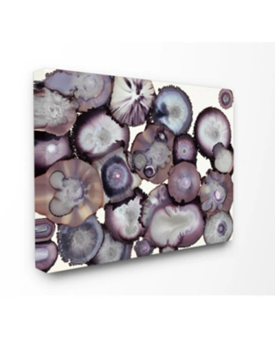 Stupell Industries Gray And Purple Abstract Geode Canvas Wall Art, 16" X 20" In Multi