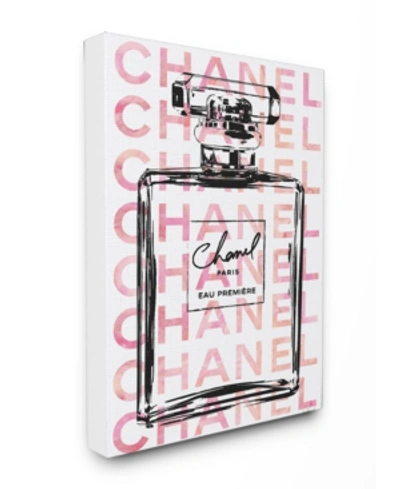 Stupell Industries Glam Perfume Bottle With Words Pink Black Canvas Wall Art, 16" X 20" In Multi